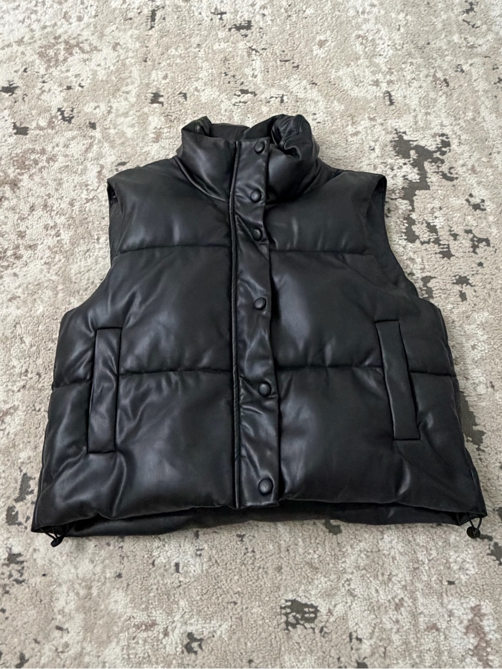 ZARA FAUX LEATHER PUFFER VEST SIZE XL - Picture 2 of 4